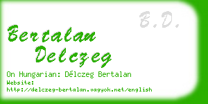 bertalan delczeg business card